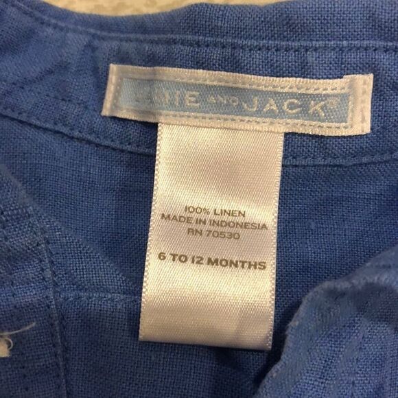 Janie and Jack Boys Blue Button Down Shirt - Picture 2 of 7